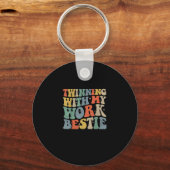 Twinning met mijn werk Bestie Spirit Week Best Fir Sleutelhanger (Voorkant)