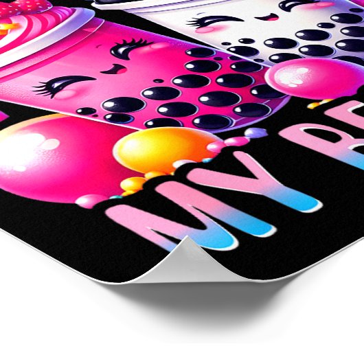 Twinning With My Tea Bubble Tea Boba Ie Friendship Poster (Hoek)