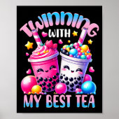 Twinning With My Tea Bubble Tea Boba Ie Friendship Poster (Voorkant)