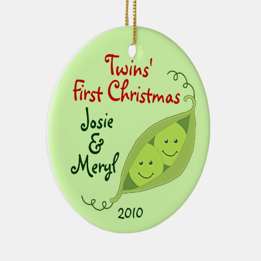 Twinns Eerste Kerstmis Gepersonaliseerd Ornament (Rechts)