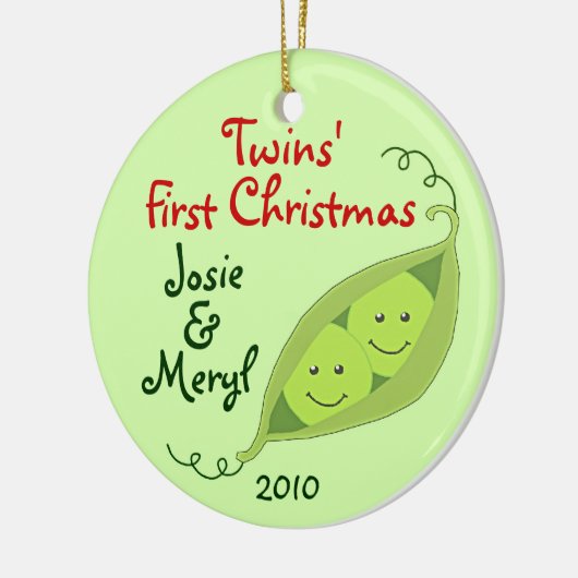Twinns Eerste Kerstmis Gepersonaliseerd Ornament (Links)