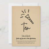 Twins 10e verjaardag Party uitnodiging (Voorkant)