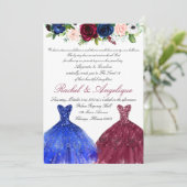 Twins 16th Burgundy Navy Kaart (Staand voorkant)