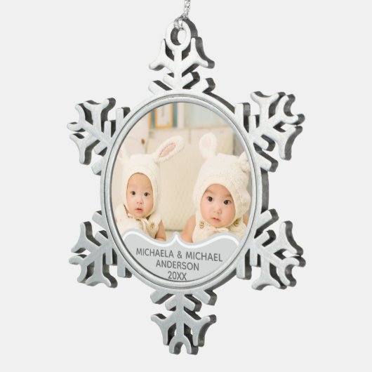 TWINS 1e kerst FOTO Ornament Eerste (Rechts)