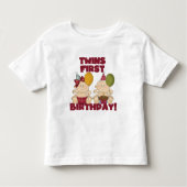Twins 1e Verjaardag Jongen/Meisje T-shirts en Gift (Voorkant)