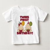 Twins 1e Verjaardag Jongen/Meisje T-shirts en Gift (Voorkant)
