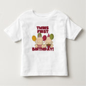 Twins 1e Verjaardag - Jongens T-shirts en geschenk (Voorkant)