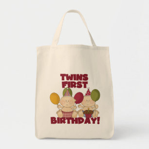 Twins 1e Verjaardag - Jongens T-shirts en geschenk Tote Bag