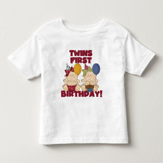Twins 1e Verjaardag - Meisjes Tshirts en geschenke (Voorkant)