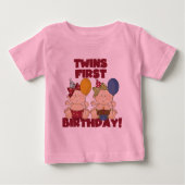 Twins 1e Verjaardag - Meisjes Tshirts en geschenke (Voorkant)