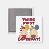 Twins 1e Verjaardag - Meisjes Tshirts en geschenke Magneet (Voorkant / Achterkant)