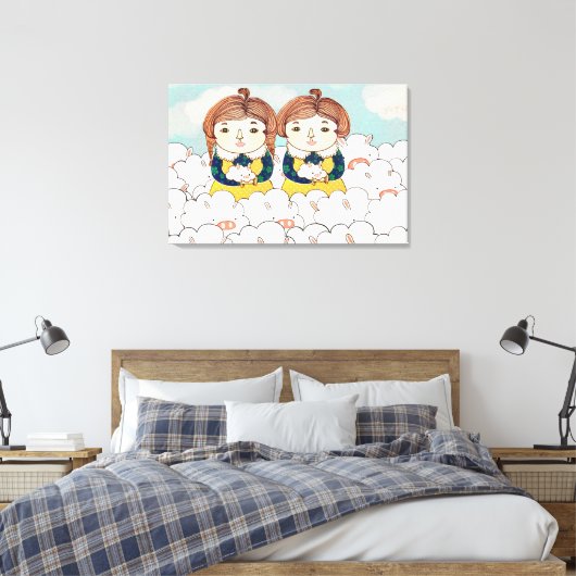 Twins 2013 canvas afdruk (Insitu (Slaapkamer))