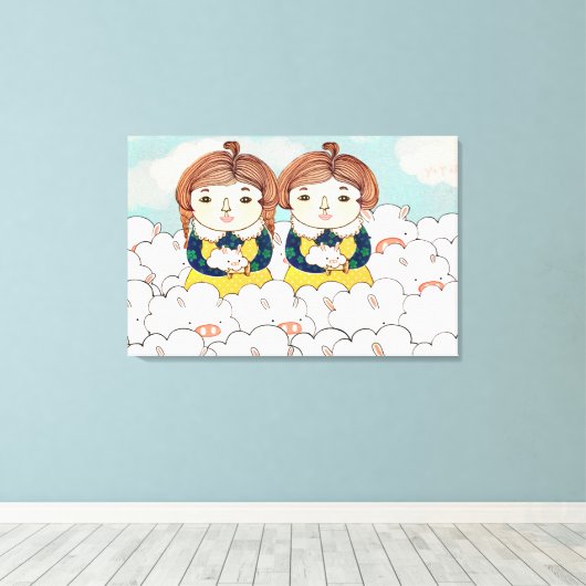 Twins 2013 canvas afdruk (Insitu (Houten vloer))