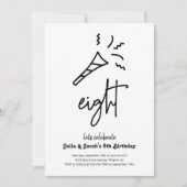 Twins 8e verjaardag Party uitnodiging (Voorkant)