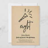 Twins 8e verjaardag Party uitnodiging (Voorkant)