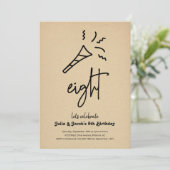 Twins 8e verjaardag Party uitnodiging (Staand voorkant)