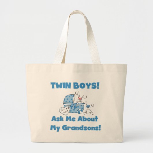 Twins-Ask over mijn kleinzoons Tshirts en cadeautj Grote Tote Bag (Voorkant)