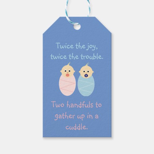 Twins Babies = Twee keer het Joy Poem Cadeaulabel (Voorkant)