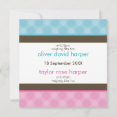 TWINS BABY AANKONDIGING :: harmonie 1SQ (Achterkant)