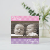 TWINS BABY AANKONDIGING :: harmonie 4SQ (Staand voorkant)