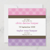 TWINS BABY AANKONDIGING :: harmonie 4SQ (Achterkant)