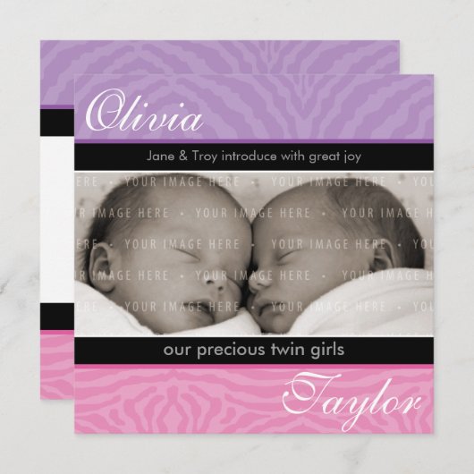 TWINS BABY AANKONDIGING :: Harmony (Voorkant / Achterkant)