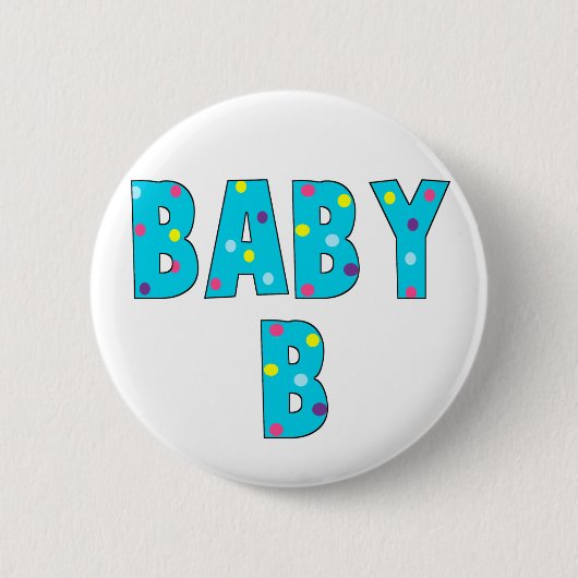 Twins Baby B-rechten Ronde Button 5,7 Cm (Voorkant)