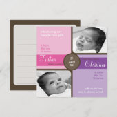 TWINS BABY BEDANKT :: gekoesterde 4SQ (Voorkant / Achterkant)