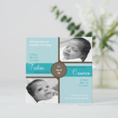 TWINS BABY BEDANKT :: gekoesterde 4SQ (Staand voorkant)