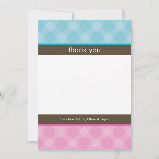 TWINS BABY BEDANKT :: harmonie 1P Aankondiging (Achterkant)