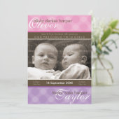 TWINS BABY BEDANKT :: harmonie 4P (Staand voorkant)