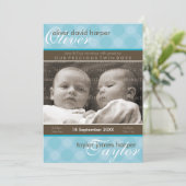 TWINS BABY BEDANKT :: harmonie 5P (Staand voorkant)