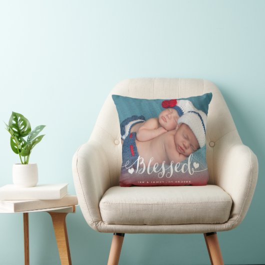 Twins Baby Birth Photo Keepomwille Pillow Kussen (Stoel)