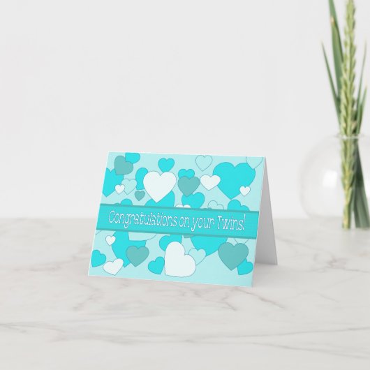 Twins Baby Boy gefeliciteerd Kaart (Voorkant)