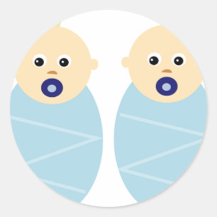 Twins Baby Boy Shower Birthday Celebration Destiny Ronde Sticker