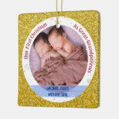 Twins Baby Boys 1e Kerstmis achter-grootouders Fot Keramisch Ornament (Links)