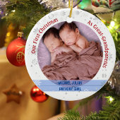 Twins Baby Boys 1e Kerstmis achter-grootouders Fot Keramisch Ornament