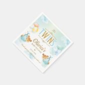 Twins Baby Boys Leuke Beren Ballonnen Baby shower Servet (Hoek)