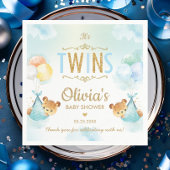 Twins Baby Boys Leuke Beren Ballonnen Baby shower Servet