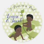 Twins Baby Boy's Shower of 1st Birthday Ronde Sticker (Voorkant)