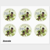 Twins Baby Boy's Shower of 1st Birthday Ronde Sticker (Vel)