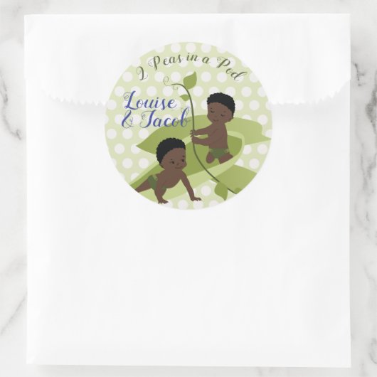 Twins Baby Boy's Shower of 1st Birthday Ronde Sticker (Tas)