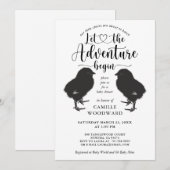 Twins Baby Chicken Baby shower Invitation Kaart (Voorkant / Achterkant)