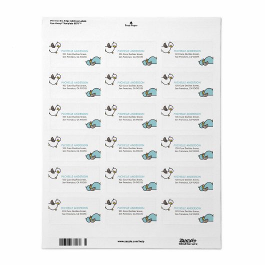 Twins Baby Cute Cartoon Playful Duckies Labels (Full Sheet)