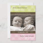 TWINS BABY DANK U :: harmonie 2P Aankondiging (Voorkant)