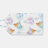 Twins Baby Girl Boy Cute Teddy Bears Baby shower Cadeaulabel (Achterkant Horizontaal)