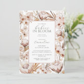 Twins Baby in Bloom Wildflower Boho Baby shower Kaart (Staand voorkant)