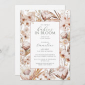 Twins Baby in Bloom Wildflower Boho Baby shower Kaart (Voorkant / Achterkant)