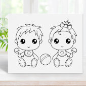 Twins Baby Jongen Meisje Kleurplaat Poster