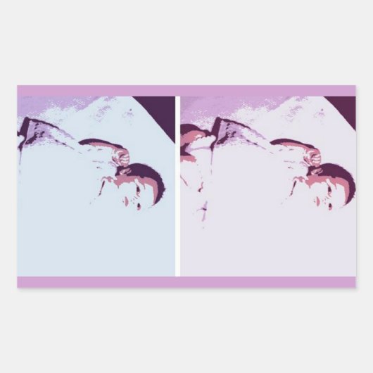 Twins Baby kondiging Rechthoekige Sticker (Voorkant)